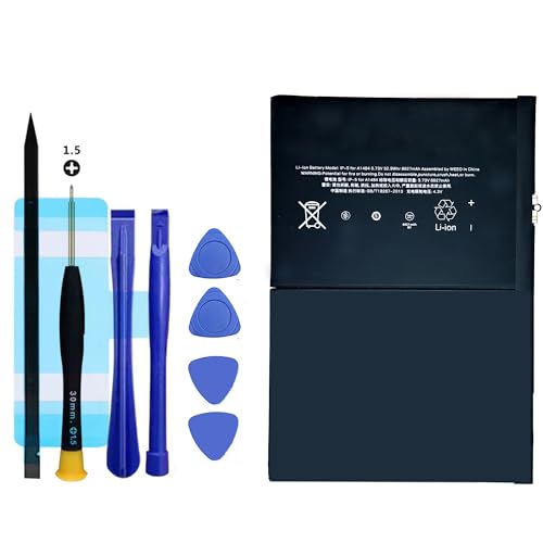 Vvuilsty A1484 Ersatzakku für iPad 5th 7th 8th 9th Gen,wiederaufladbare 0-Zyklen-Batterie kompatibel mit iPad A1474 A1475 A1476 A1822 A1823 A1893 A1954 A2197 A2200 A2198 mit Reparaturwerkzeug-Kits