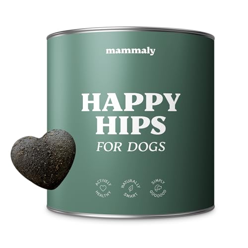 mammaly Grünlippmuschel Hundeleckerli Happy HIPS 325g – Gelenktabletten mit Probiotika für Hunde (unterstützt Arthrose-, Gelenk- & Knochenschutz) Kapseln MSM & Vitamie als leckere Snacks