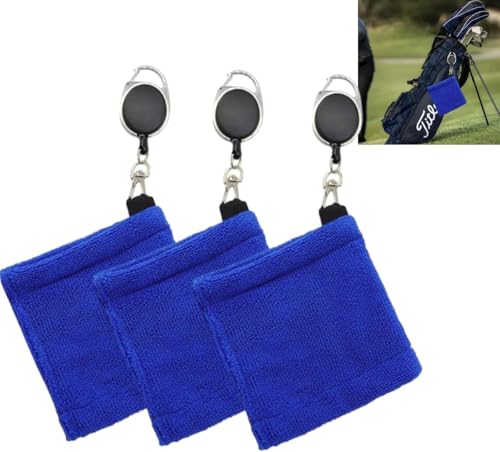 EveGrun Golfball Handtücher mit Karabinerhaken aus ultraweicher Mikrofaser für schonende Reinigung, maschinenwaschbar, kompakte 5"x5" Größe: Ideal für Golftaschen, Sport und Outdoor-Aktivitäten