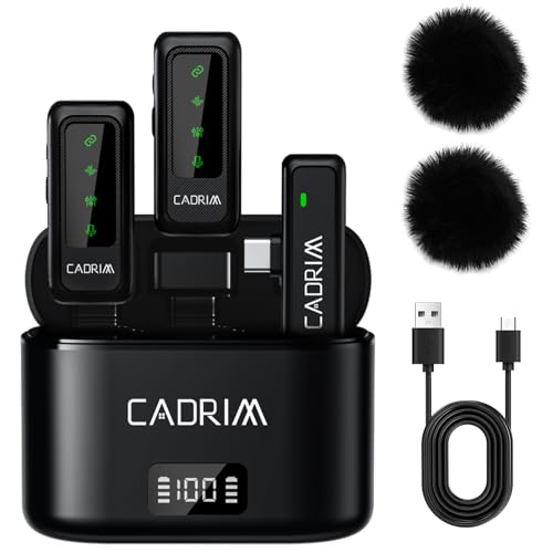 Kabelloses Lavalier Mikrofon für iPhone/Android mit 500mAh Ladekoffer und LED Bildschirmanzeige,Handy Mikrofon Plug & Play,Rauschunterdrückung,für Videoaufzeichnung, Vlog, YouTube, TikTok