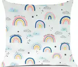 Kinder Kissenbezug Dekorativ Gemustert 40 x 40 cm,Baby Kleinkind Kissen Kissenbezüge für Kinderwagen, Bio Baumwolle Kopfkissenbezug mit Reißverschluss（1 Pack）