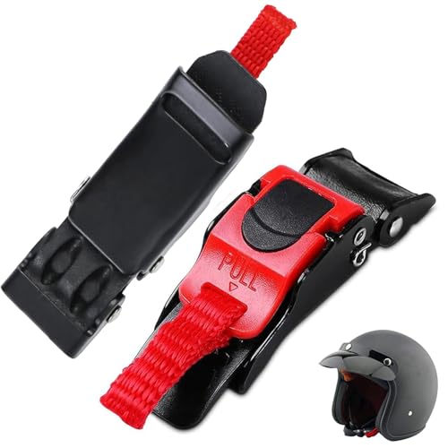Jushion 2 Stück Motorradhelm Schnellverschluss, Universal Fahrradhelm Verschluss, Verstellbare Helmschnalle, Schnellverschluss Helmschnalle mit Riemen, Clip-Verschluss Fahrradhelm Ersatzteile