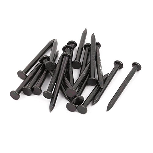 sourcing map 20 Stück Spitze Beton Zement Nagel 2 mm x 25 mm Kohlenstoffstahl Schwarz