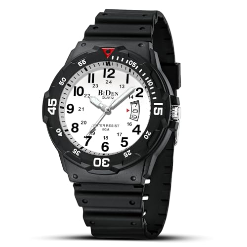 HANPOSH Herren Uhr Uhren Herren Männer Analog Quarzuhr 30M wasserdichte Armbanduhren mit Datum Casual Designer Uhr für Männer Silikon Armband