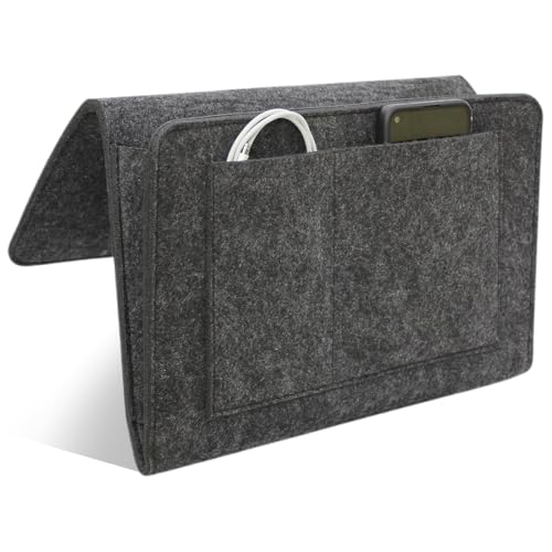 Betttasche zum Einhängen, mit Flaschenhalter Anti-Rutsch Aufbewahrungstasche, Bett Organizer EinhäNgen, Betttasche Zum EinhäNgen Dickerem Filz Rutschfeste Mit Schnalle Baby Kinder
