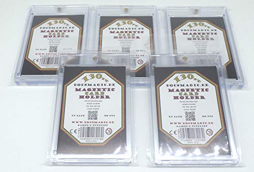 docsmagic.de 5 x Magnetic Card Holder Clear 130 PT UV Safe - Magnet Kartenhalter