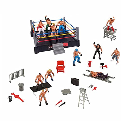 Eeneme Kampfspielzeug Wrestling Toys Wrestler Warrior Toys Lustige Wrestling Ring Set Kinderspielzeuge (Grau)