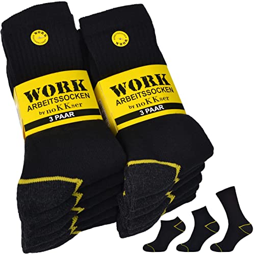 12 Paar WORK Arbeitssocken Herren • mit Viskose • Robuste Socken mit verstärkten Belastungszonen • weiche Frotteesohle • Komfortbund • Kurzschaft • schwarz • 47-50