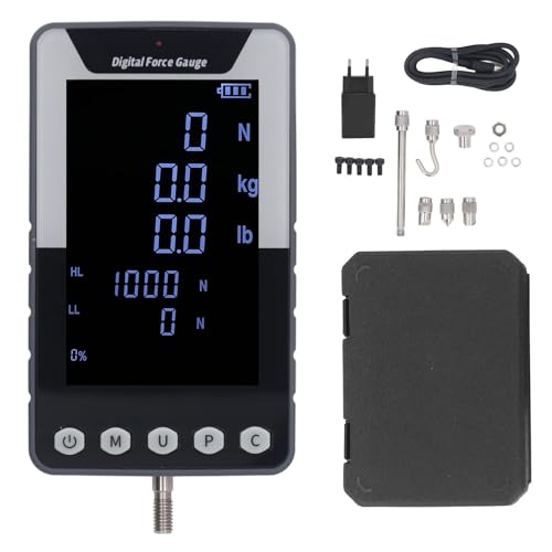 50N Digitales Kraftmessgerät, Zugkrafttester, mit Farbdisplay, Echtzeitmodus, Haltemodus, 50N, 5 Kg, 11 Pfund Messbereich, für Datensynchronisationstests (EU-Stecker)