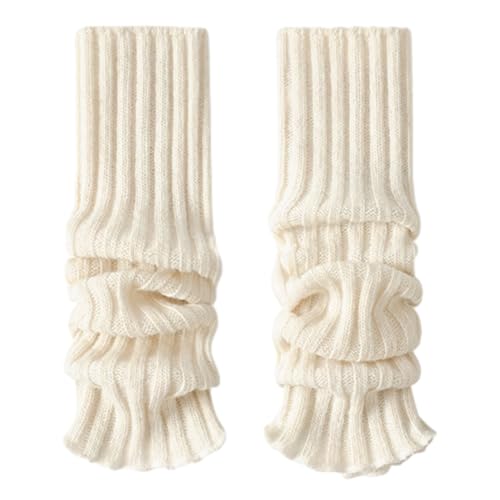 Damen Stulpen, Stulpen Mädchen Weiß Gestrickt Beinwärmer, Stulpen Ballett Damen, Winter Strick Bein, Warme Beinstulpen für Damen, Legwarmers Knöchelwärmer für Frauen Mädchen, Ballett, Fitness, Yoga