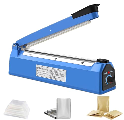 SINZUX Impulse Thermo-Versiegelungsmaschine, manuelle PE/PP-Versiegelung für Lebensmittel, luftdicht (300 mm)