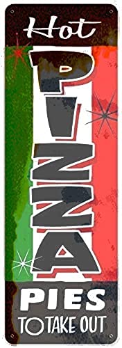 Retro-Metall-Blechschild mit Aufschrift "Hot Pizza Pie", italienisches Lebensmittelgeschäft, Esszimmer, Restaurant, Wandschild, lustige Wanddekoration, 20,3 x 30,5 cm