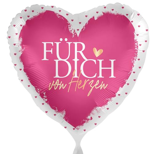 Folienballon 'Für Dich' Rosa Gold Geburtstag Ballon Geschenk Frauen Mädchen Luftballon Jubiläum Abschied Abschluss Verlobung Valentine Party Feier Birthday Jederzeit