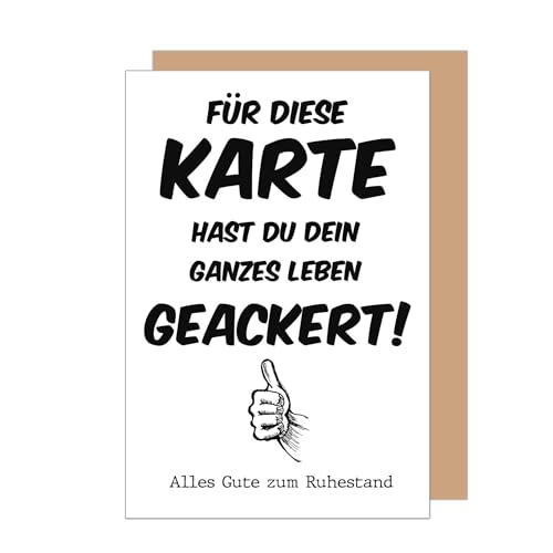 Edition Seidel Premium Glückwunschkarte zum Ruhestand mit Umschlag. Grußkarte Billet Karte mit Spruch für Frau Mann Kollegin Kollege Pension Abschied Rente Ruhe (R140 SW024)