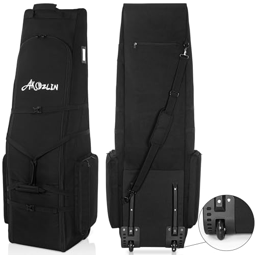 Golf Reisetasche mit Rädern, Große Kapazität Golfschlägertasche, Golf Trolley mit Verstärkten Rädern, 900D Wasserdicht Oxford Tuch Golftasche für Flugreisen