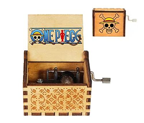 Cuzit One Piece Titan Spieluhr Spielzeug Holz Handkurbel Graviert Vintage Geburtstag Halloween Weihnachten Valentinstag Geschenk