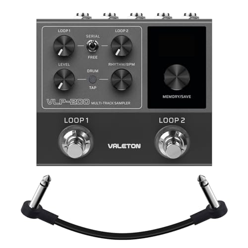 VALETON Looper Pedal Zweispur Stereo 99 Projekt Speicherplätze Software Unterstützung Looper für Gitarre, Bass, Keyboard, Gesang Drum Machine VLP-200