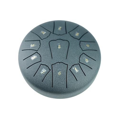summina Zungentrommel milde Trommel Handpan-Trommel Schlagzeug Zungentrommel aus Stahl, 6 Zoll, 11 Noten, D-Taste, Schlaginstrument, tragbare Balsamtrommel mit Trommelschlägeln für Meditation, Yoga,