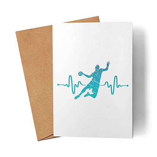 Handball Heartbeat Karte Handballer Handballspieler Handballverein Mannschaft Grußkarte