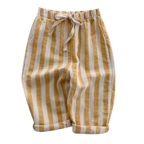 Kinder Baby Mädchen Minimalistische Gestreifte Hose Tägliche Hose mit elastischer Taille Cargo Hose Kinder Jungen