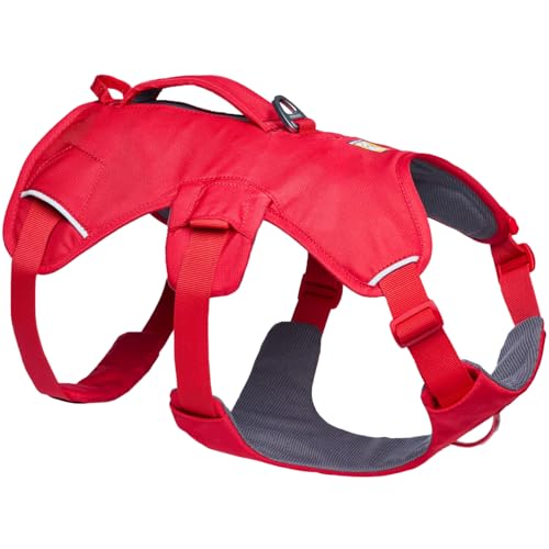 Ruffwear Web Master Hundegeschirr, Y-Front-Hundegeschirr mit Griff und verbesserter Schnalle, verstellbar und leicht für Spaziergänge und Wanderungen, fluchtsicher, kein Ziehen, Red Canyon, Medium