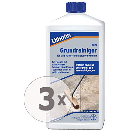 Lithofin MN Grundreiniger 3 l - Zum Grundreinigen gebrauchter Böden - von poliertem Marmor und Kalkstein