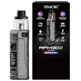 SMOK RPM 85 Vape Kit Pod-System 85W 3000mAh Akku 6ml Top-Füllung Stufenlose Luftstromregelung 0,96'' TFT-Bildschirm Typ-C Schnellladung Kompatibel mit RPM 3 Coils Matte Gun Metal Kein Nikotin
