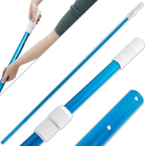 Hecht Poolpflegeset wahlweise mit Teleskopstange – Kescher, Vakuumreiniger, Bürste, Thermometer – Poolreinigung – Wasserpflege – Komplett Zubehör Set (Teleskopstange)