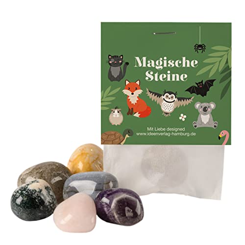 10x "Magische Steine" Glückssteine für Kinder – Mitgebsel für Kindergeburtstag – Glücksbringer Stein - Geburtstagmitbringsel – Gastgeschenk Kinder Geburtstag – Glücksstein Mitbringsel