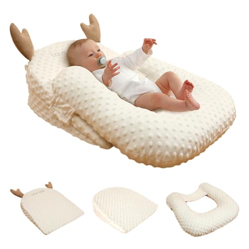Keilkissen Anti Reflux Kissen, 3-teiliges Inclined Keil Kissen für Bett, Stubenwagen - U-Lagerungskissen Seitenstützkissen mit Memory Schaum, Abwaschbar Stillkissen Dreiecke Pad Rutschfesten Pads (A1)