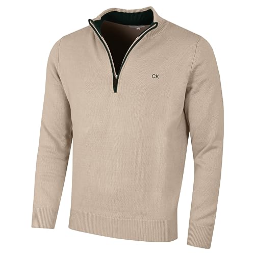 Calvin Klein Golf Herren Baumwollpullover - Latté - L