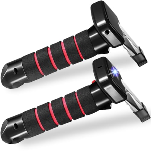 2 Stück Einstiegshilfe Auto Senioren,Stützgriff aus Schmiedestahl mit LED-Taschenlampe,Ausstiegshilfe Auto Griff kompatibel mit Behinderte/Schwangere/Übergewichtige Menschen/oder andere Verwundete