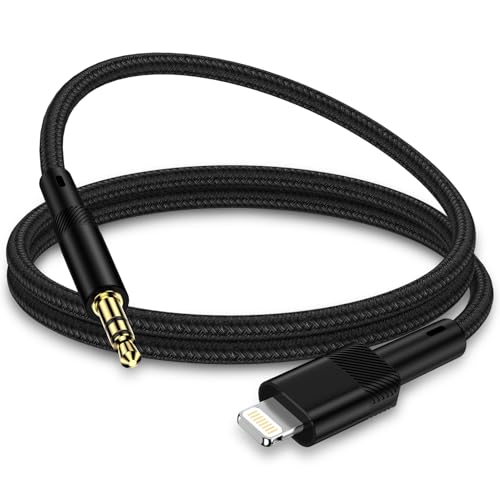 Blitz auf 3.5mm Aux Kabel 1M Aux Kabel für iPhone im Auto,Jack Adapter Aux Kabel für Auto/Kopfhörer/Home Stereo/Lautsprecher,3.5mm Aux Kabel Kompatibel mit i Pad/iPhone 11/12/13/14/Pro/Xs/XR/X/8/7