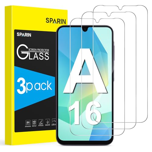 SPARIN 3 Stück Panzer Schutz Glas für Samsung Galaxy A16 4G/5G, 6,7 Zoll, HD Displayschutzfolie, 9H Härte, Kratzfest