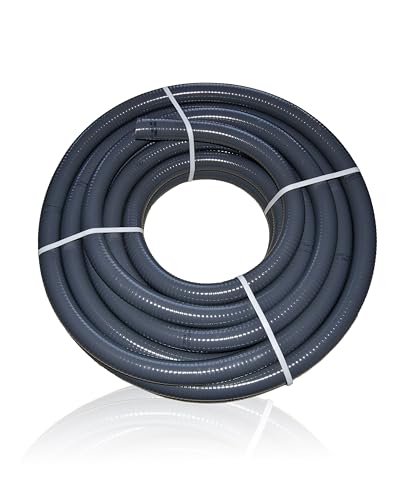 Flexibler PVC Druckschlauch Ø 50mm 6m PVC Flexschlauch Klebeschlauch Flexrohr AD 50mm unterirdisch verlegbar für Pool Teich Schwimmbad