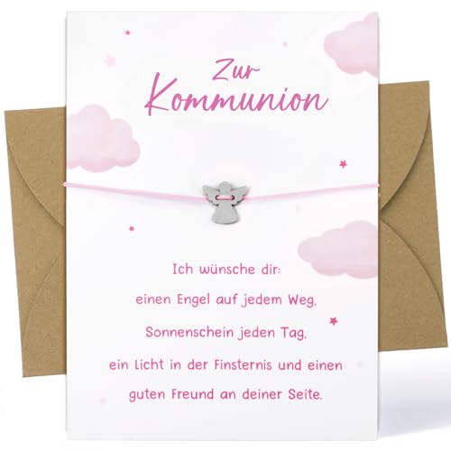 COLOFALLA Kommunion Geschenke Armband Schutzengel Geschenke Schutzengel Armband mit Karte Mutmacher Geschenk Armbande für Mädchen Junge (Kommunion)