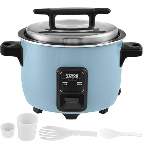 VEVOR Kommerzieller Reiskocher, 50-Tassen-Reiskocher, 10 Liter großer Reiskocher und Warmhalter mit antihaftbeschichtetem Innentopf, schnelles Kochen und 24-Stunden-Warmhalten
