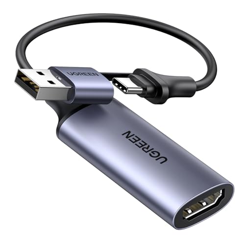 UGREEN Video Capture Card, HDMI auf USB A/C Video Capture Card 4K 60Hz Eingang 1080P 30Hz Aufnahme für Rekorder Live Streaming Video, Gaming kompatibel mit Computer Mac mini 4 usw.