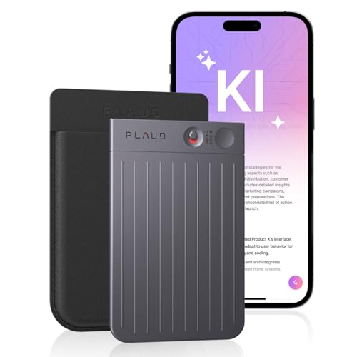 PLAUD Note KI Digitales Diktiergerät mit Hülle - 64 GB Aufnahmegerät mit KI-Technologie zum Transkribieren und Zusammenfassen, One-Touch-Aufnahme, Rauschunterdrückung, Unterstützt 112 Sprachen