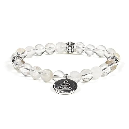 Panotophia Mala/Armband Bergkristall elastisch mit Buddha