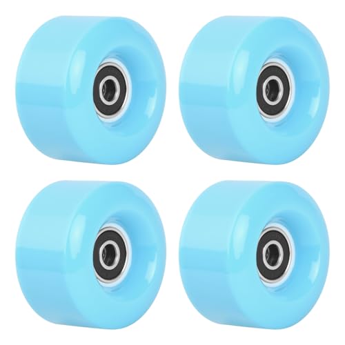 4 Stück Quad-Skate-Ersatz, Inline Skate Teile Räder, Skateboard Rollen 58 * 32mm, Quad Rollschuhe Ersatz Rollen, PU Räder mit Lagern, Longboard Rollen für Außen Innen Doppel Skating Skateboard (Blau)