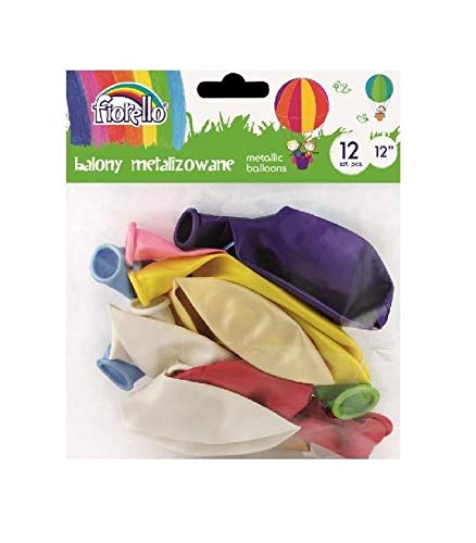 Fiorello Balony Metal 12'' Mix 12 sztuk