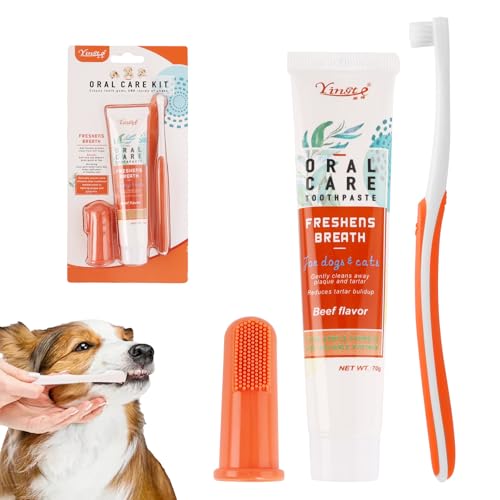 Hunde Zahnpflege Set, Hundezahnbürste Fingerling Wiederverwendbar, Hundezahnpasta Gegen Zahnstein Set,Hundezahnpasta Gegen Zahnstein,Hunde Zahnbürste,Hunde Zahnpflege,hundezahnbürste Set