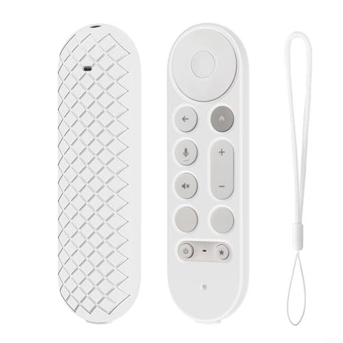 Lastdaytime Schutzhülle für Google TV 4K 2024, flexibles Silikon, Anti-Drop und Anti-Kollision, Schwarz (Weiß)
