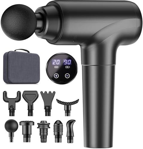cotsoco Massagepistole, Massagegerät zur Schmerzlinderung für Sportler, Leise Elektrische Massage Gun, Entspannendes Geschenk zum Muttertag und als Vatertagsgeschenk, Schwarz