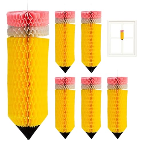 Klassenzimmer-Themen-Dekorationssets – kreative Klassenzimmer-Dekorationen, Bleistift, Wabenbälle, Buntstift, Klassenzimmer- , vielseitige Dekorationen für Partys