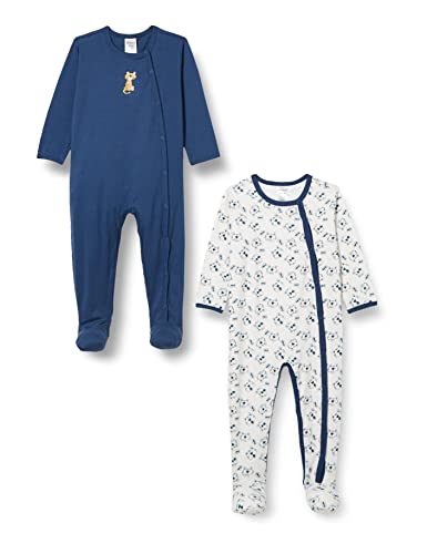 Schiesser Baby-Jungen 2PACK Anzug mit Fuß Kleinkind Unterwäsche-Satz, Farbmix, 92