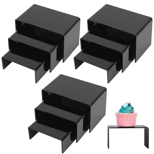 ywchoshe 9 Stk Acryl Display Risers, Klare Acryl Schmuck Display Risers, Acryl Display Ständer Halter Regal Vitrine für Display Schmuck Store Fixture Tischdekoration, 3 Größen