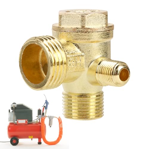 Rückschlagventil Kompressor 3 Wege Gewinde 20 x 16 x 10 mm Männlich Druckluft Kompressor Ersatzteile 3-Wege Messing Luftkompressor mit Außengewinde