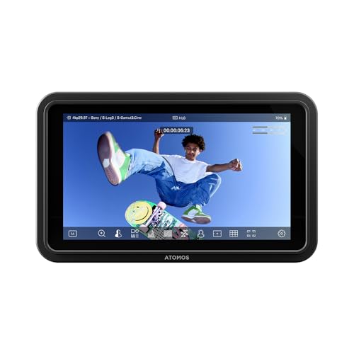 Atomos Shinobi Go 5" 1500 Nit HDR Monitor – 5-Zoll Touchscreen, HDMI 1.4 Eingang, professionelle Farbgenauigkeit, ideale Lösung für Outdoor- und Kamera-Monitoring